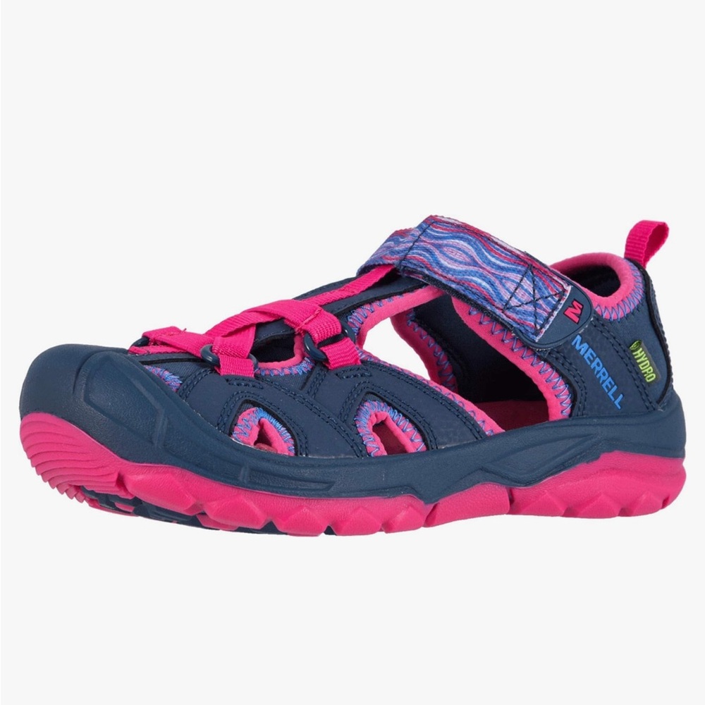 MERRELL Unisex Waterproof Hydro Sandals Navy & Pink Child Size 3